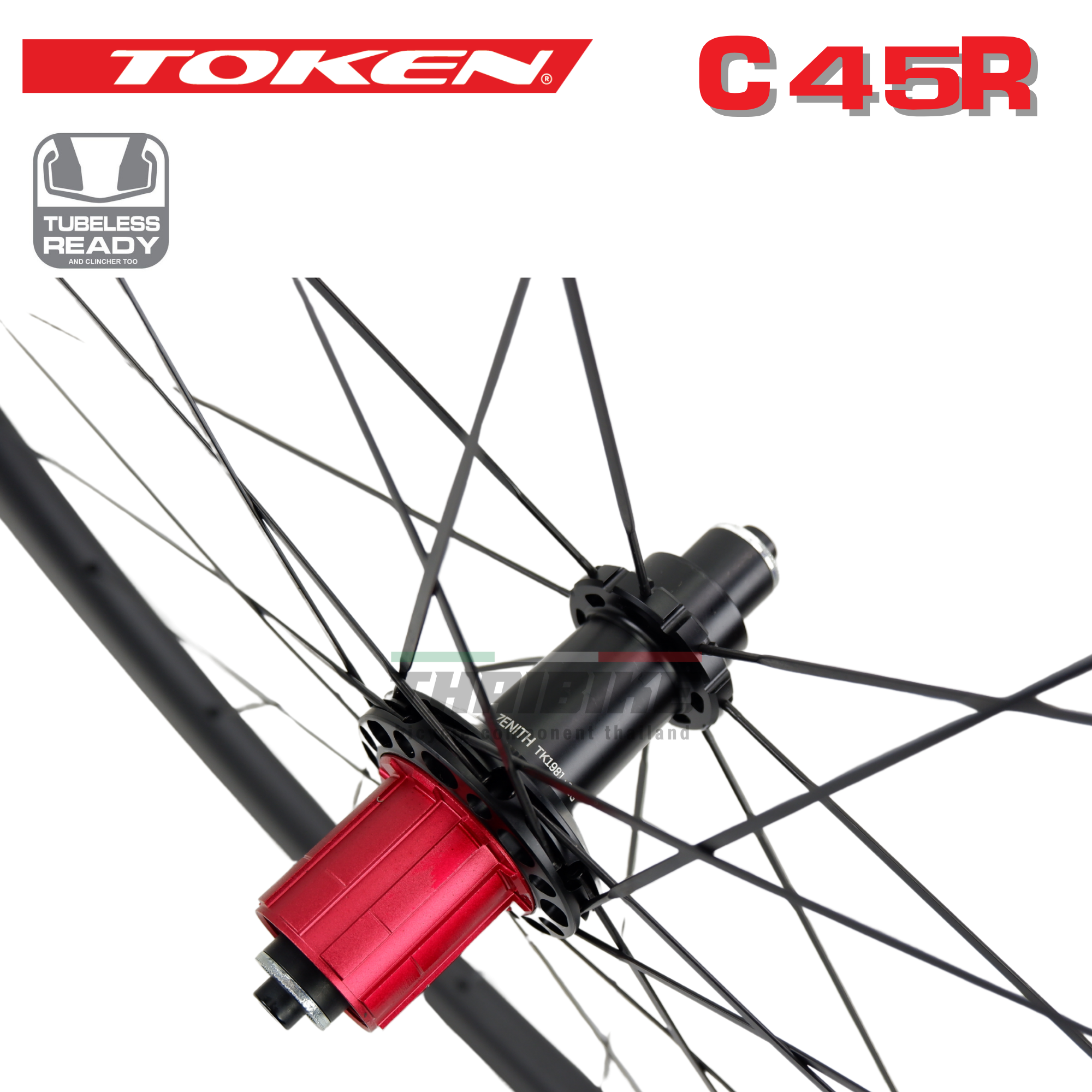 ล้อจักรยานเสือหมอบคาร์บอน TOKEN C45R/C45D แบบเซรามิค FULL CARBON