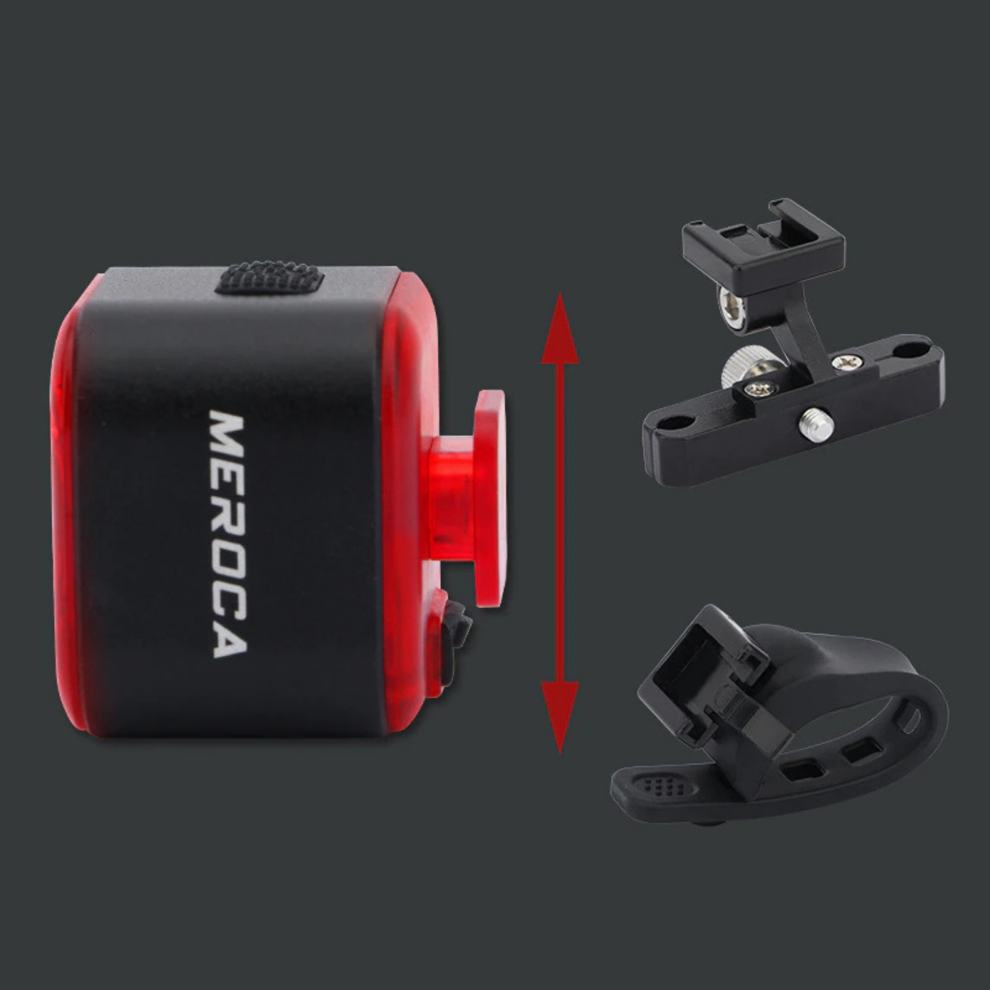 ไฟท้ายจักรยานออโต้เบรค MEROCA 500mAH Bicycle Rear Light USB Charging High Brightness 100 lumens