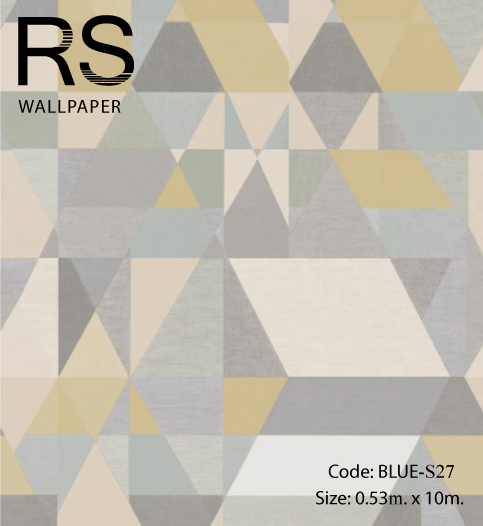 วอลเปเปอร์ลายโมเดิร์นกราฟฟิคโทนสีเหลือง BLUE-S27