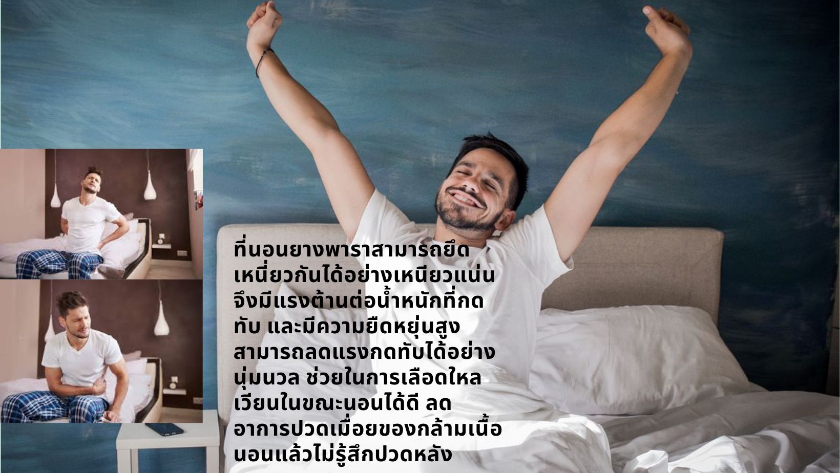 บอกลาปวดหลังด้วย Rehab 7- Zone Back support ที่นอนยางพารา on top ยางพารา ขนาด 3.5-5-6 ฟุต หนา 2 นิ้ว