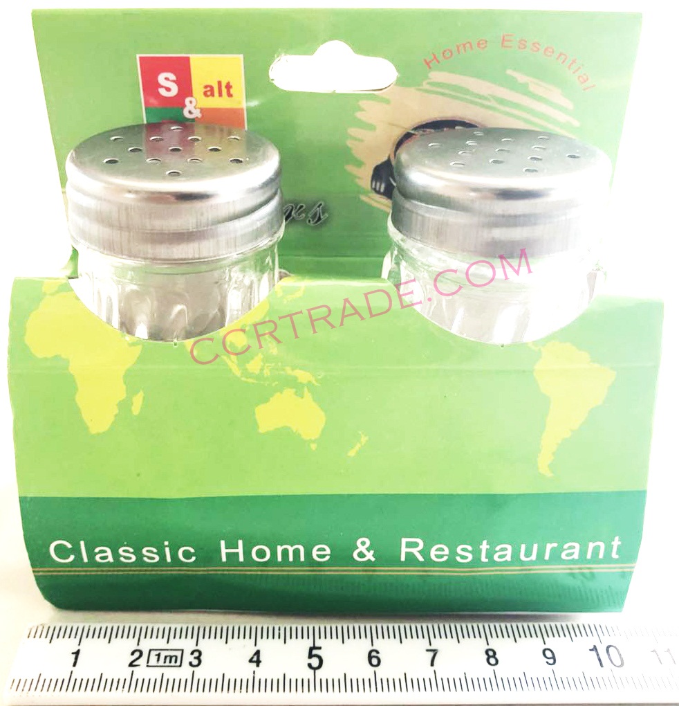 กระปุกเครื่องปรุง 2 ชิ้น (กลม) 10.5 ซม.