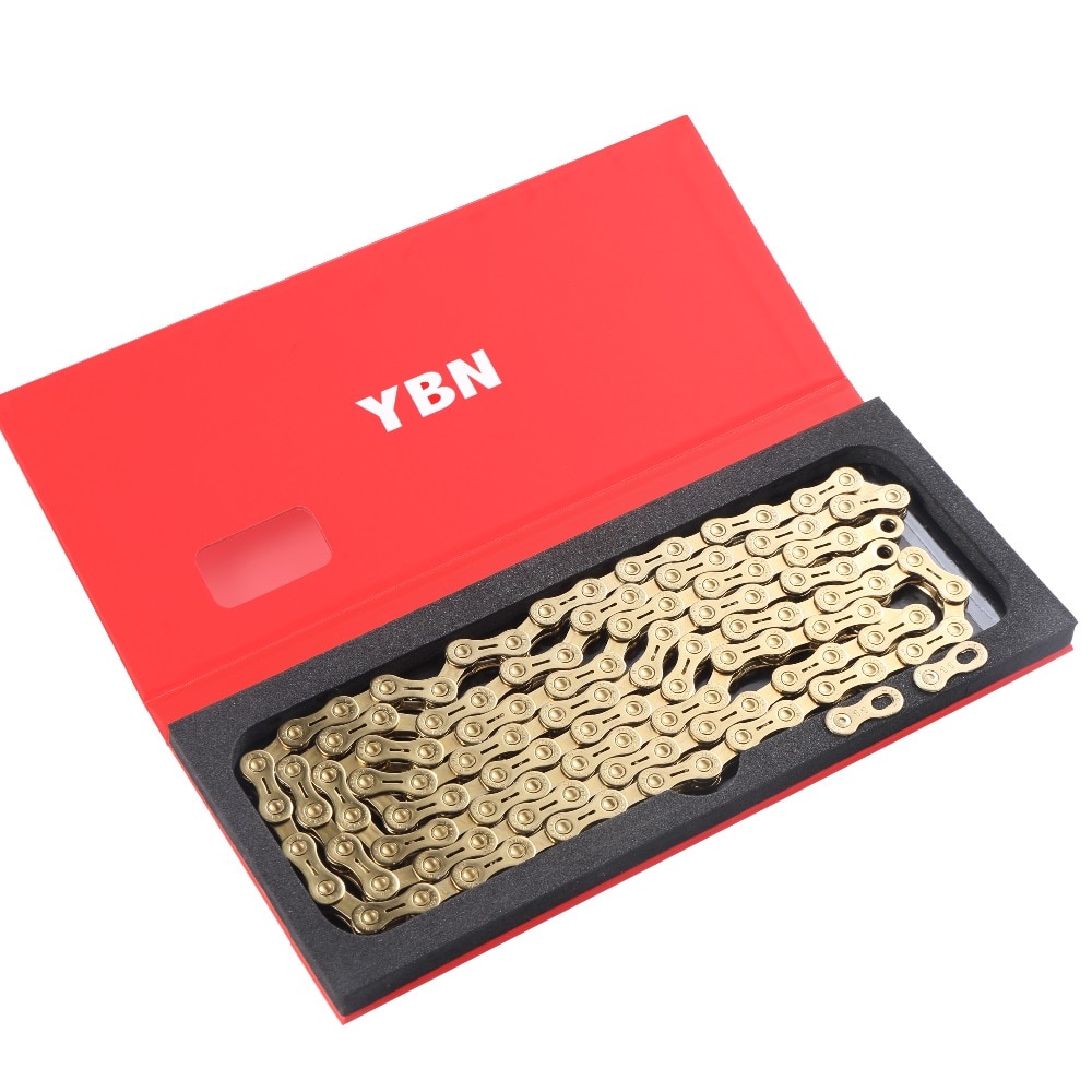 โซ่จักรยาน YBN 10/11spd. สีทอง 116L Ti-N Gold SLA 11 for SHIMANO, CAMPAGNOLO AND SRAM