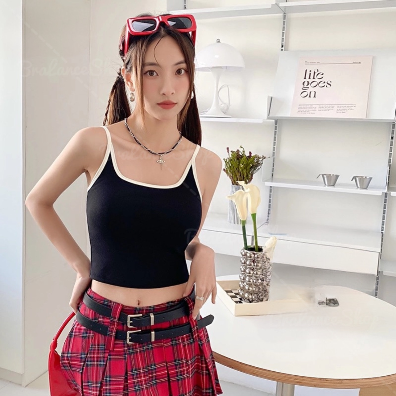 BLS✿3813 สายเดี่ยวครอปบราแฟชั่น