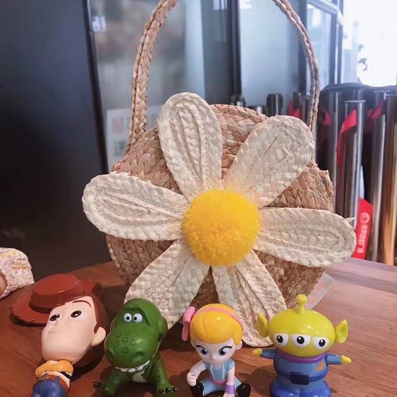 กระเป๋าสาน ดอกเดซี่ ‼️น่ารักมาก‼️ค่าส่งถูก❤️พร้อมส่งจาก กทม