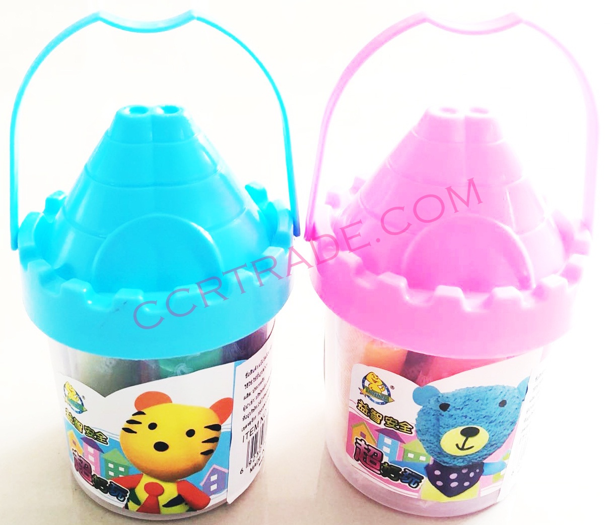 แป้งโด 7 สี+ตัวปั้มกระปุกปราสาท 6.5x13 ซม.