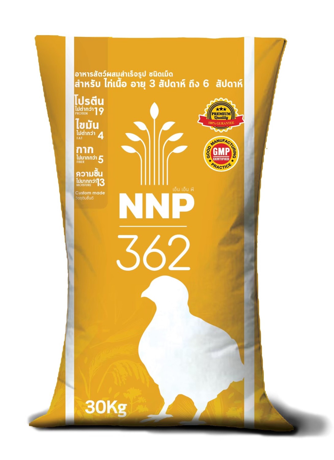 นานาพรรณ 362 อาหารไก่เนื้อสอง ไก่รุ่น โปรตีน 19 % โปรตีน(NNP)