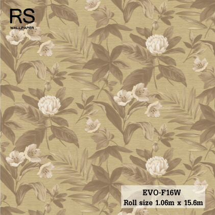 วอลเปเปอร์ ลายดอกไม้ พื้นสีทอง EVO-F16W