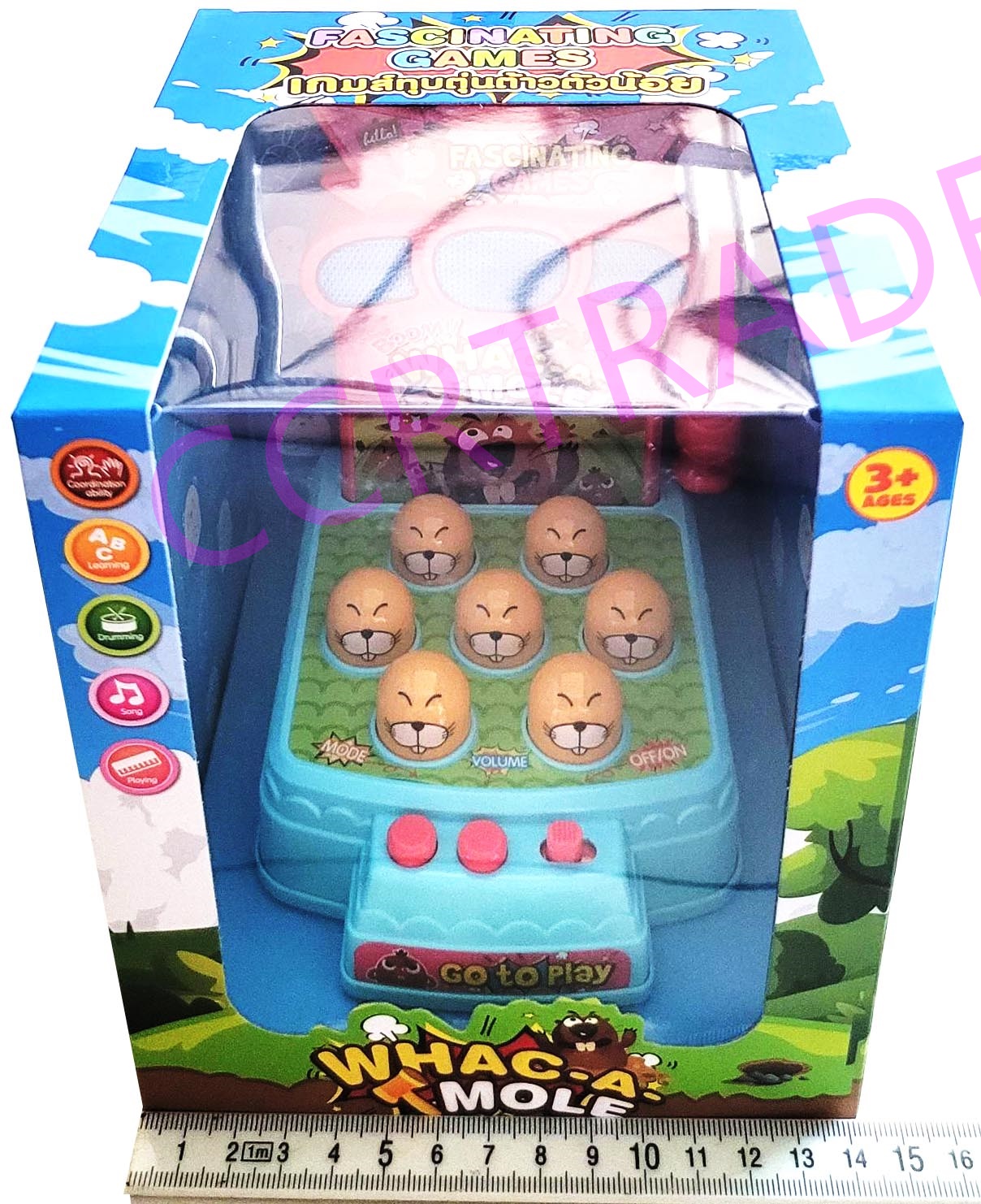 เกมส์ทุบตัวตุ่น มีเสียง มีไฟกล่อง 15.5x18 ซม.(1x3)