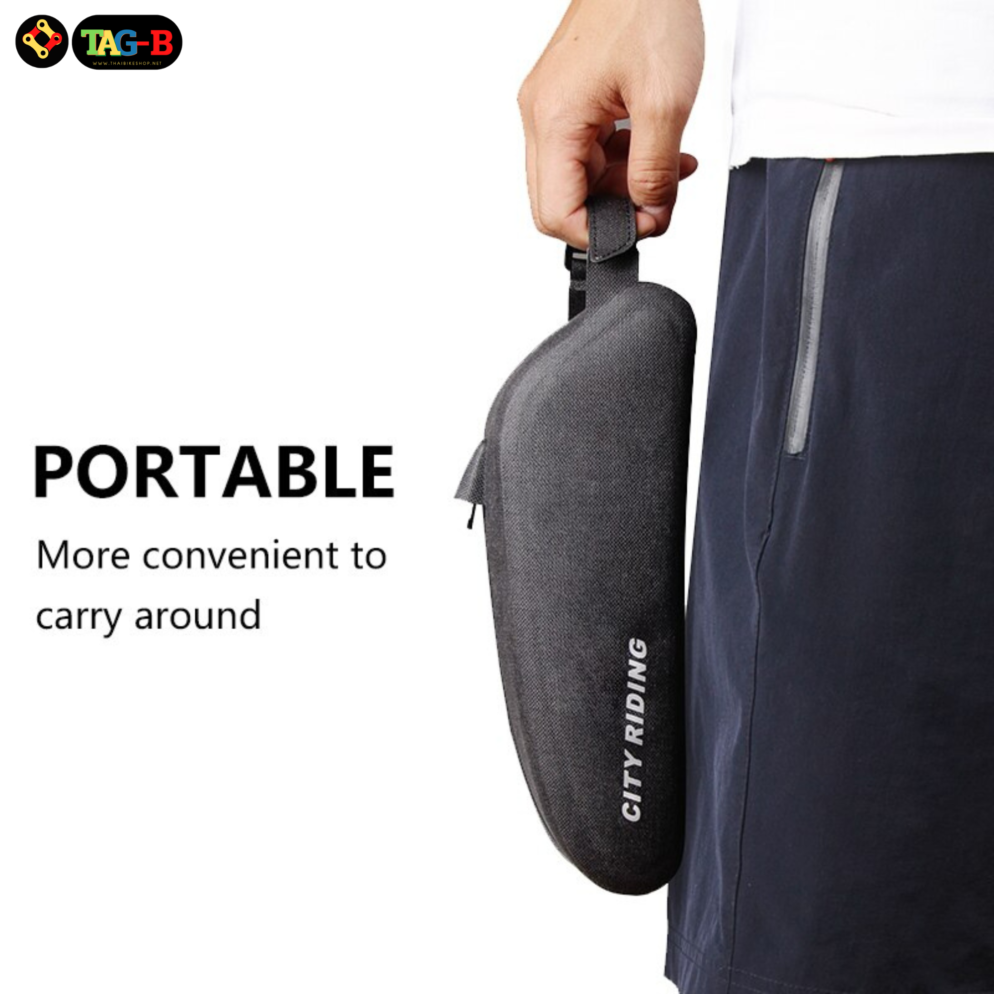 กระเป๋าบนเฟรมจักรยานกันน้ำ THAIBIKE CITY RIDING ผ่าแคนวาส