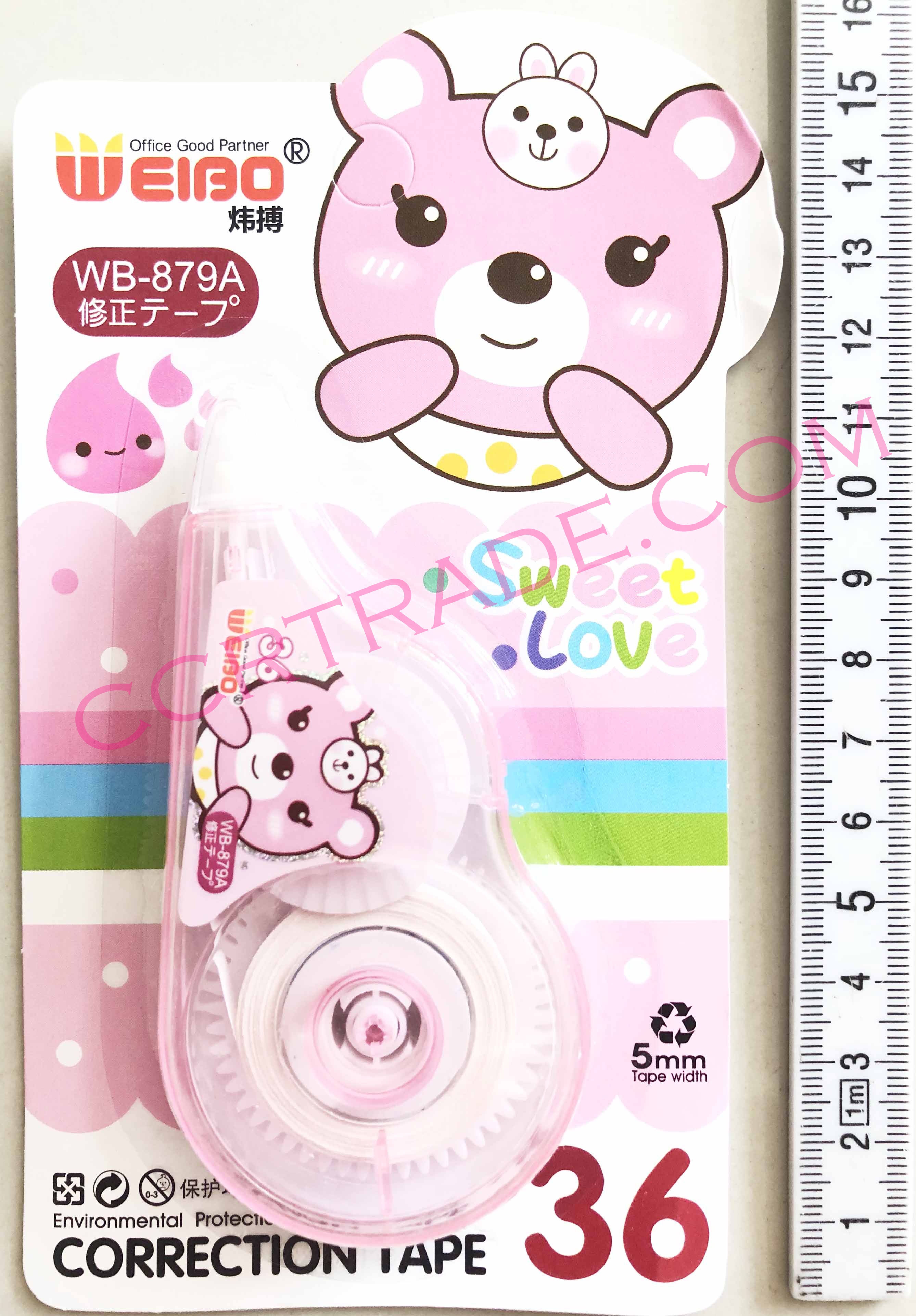 เทปลบคำผิดการ์ตูน 36 ม.แผง 16 ซม.