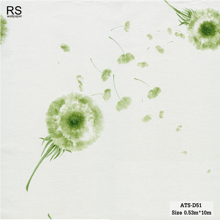 วอลเปเปอร์ ลายดอกไม้สีเขียว ATS-D51