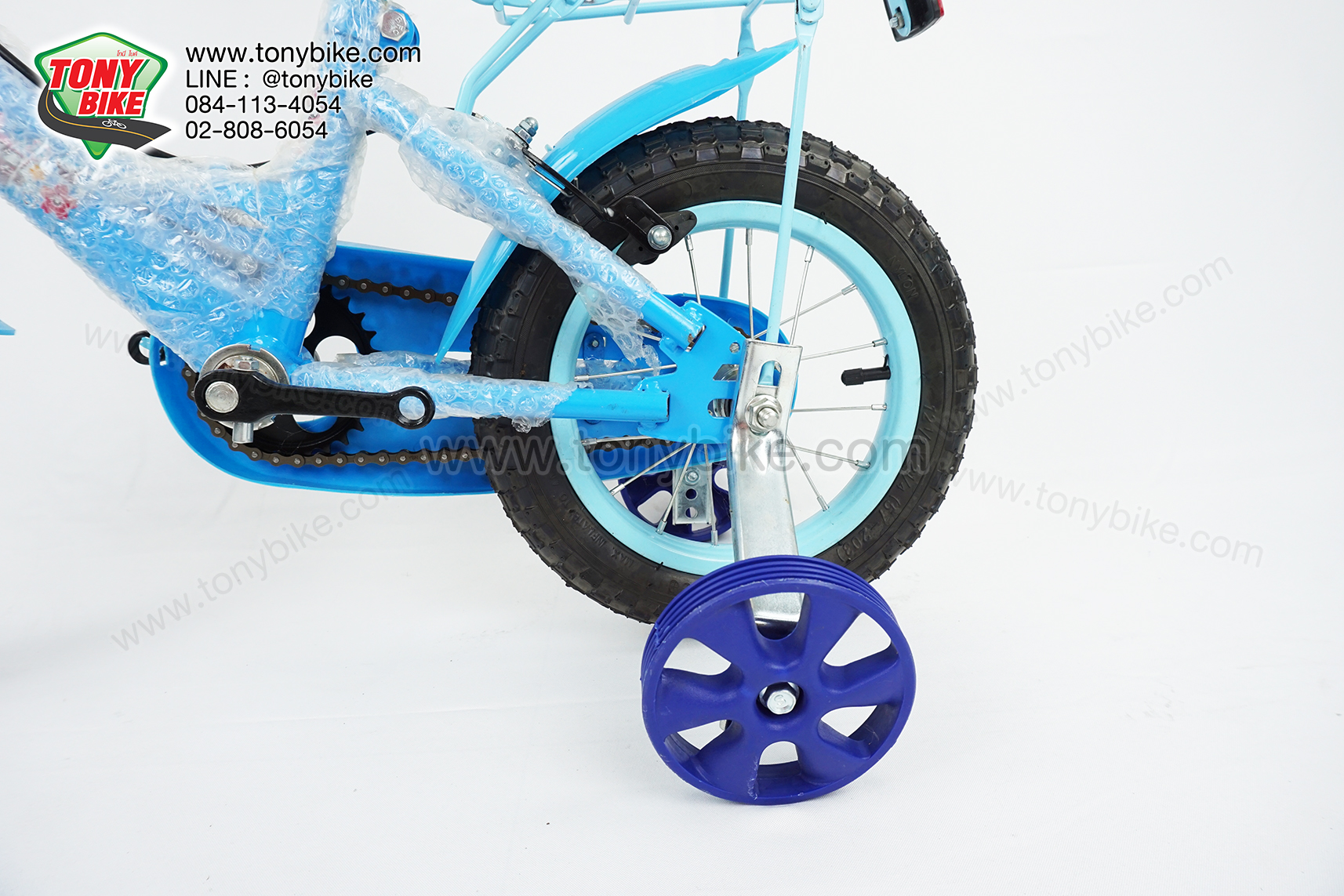 จักรยานเด็ก ล้อ 12 นิ้ว แฮนด์ตรง สีฟ้า