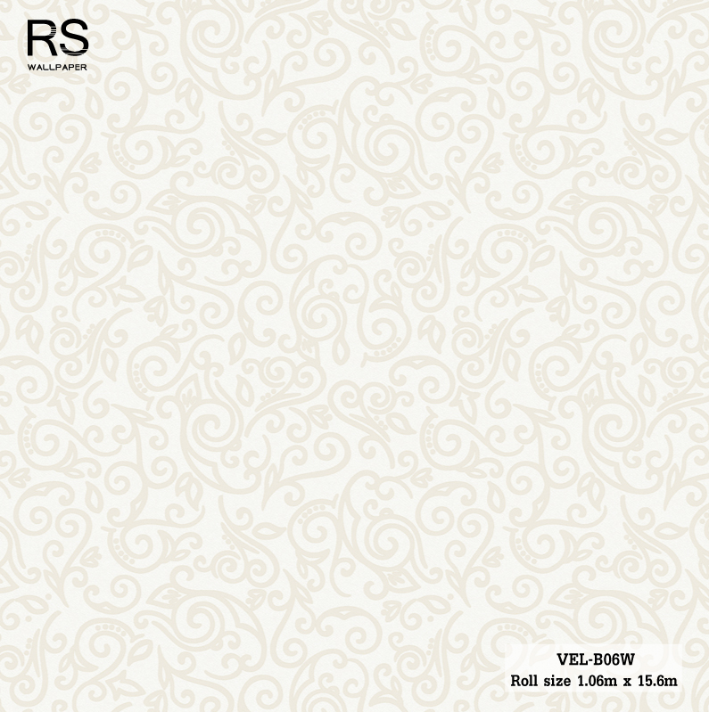 วอลเปเปอร์ ลายคลาสสิค สีครีม VEL-B06W