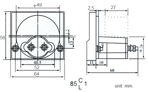 แอมมิเตอร์ DC Analog 0-20A Built-in Shunt