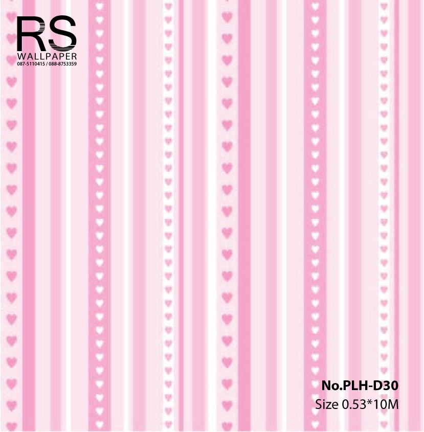 วอลเปเปอร์ ลายน่ารัก ลายทางสีชมพูขาว No.PLH-D30