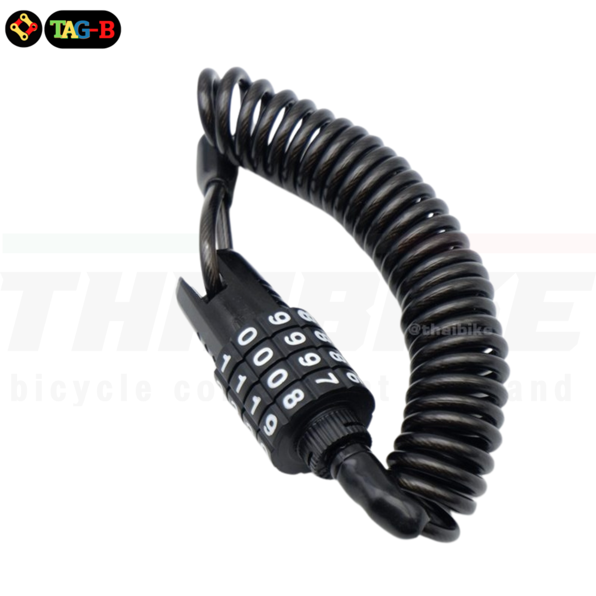 สายล็อคจักรยาน ล็อคหมวกกันน็อค THAIBIKE แบบสลิงยาว 1.5 เมตร