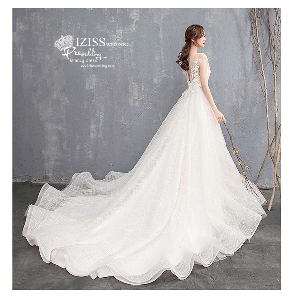 BR368 **พรีออเดอร์**ชุดแต่งงาน&ชุดเจ้าสาวแนวเรียบหรู สีขาวเกรดพรีเมี่ยม น่ารัก สวยโดดเด่นไม่ซ้ำใคร