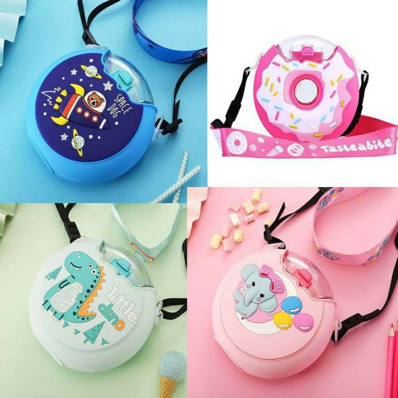 กระติกน้ำโดนัท พร้อมส่งจากไทย กระติกน้ำหลอดเด้ง