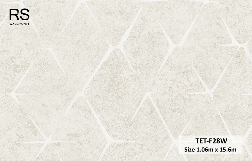 วอลเปเปอร์ ปูนเปลือยปนลายเส้นตัด สีขาวอมเทา TET-F28W