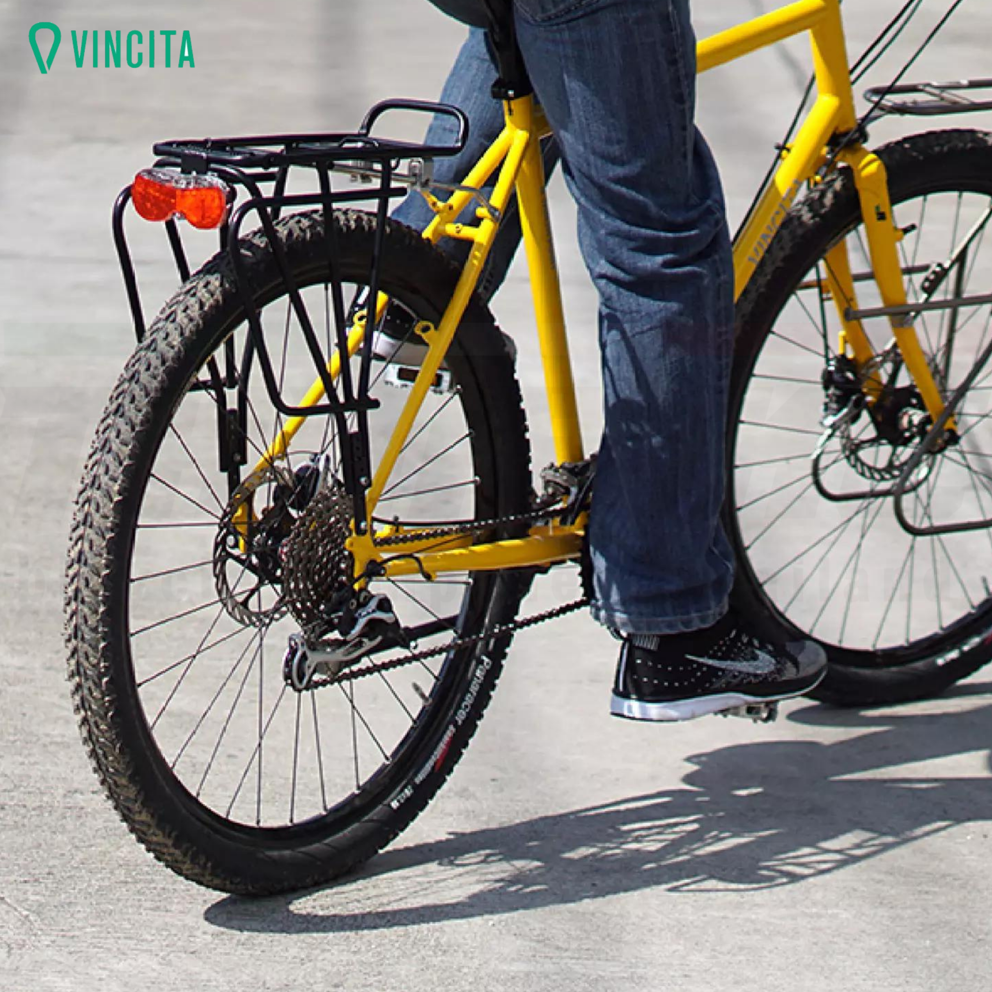 ไฟท้ายติดตะแกรงหลังจักรยาน VINCITA SPARK พร้อมถ่าน AAA 2 ก้อน