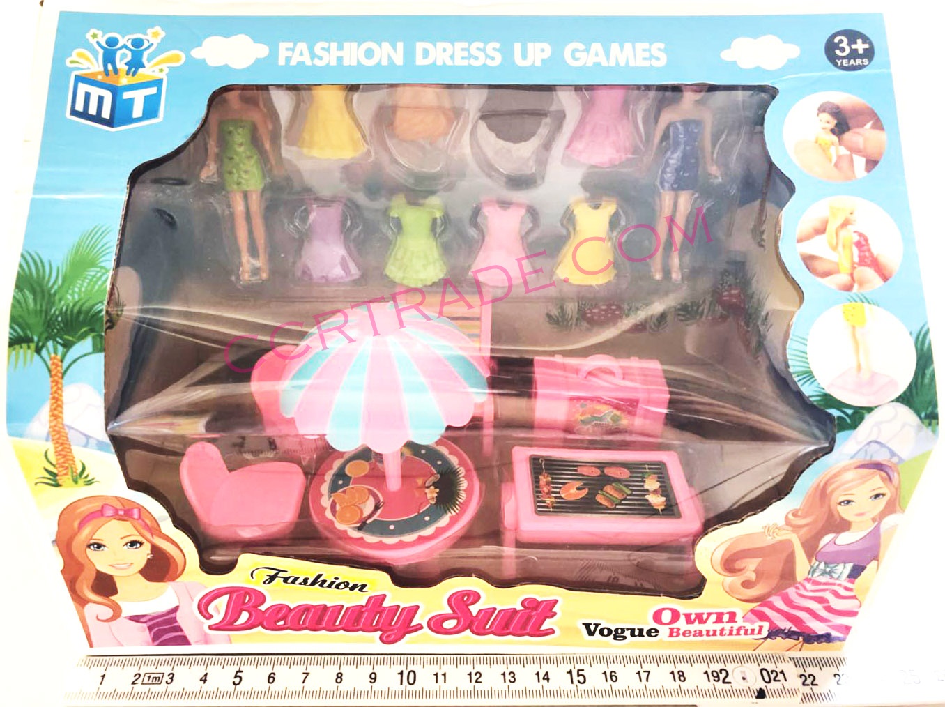 บาร์บี้แต่งตัวปาร์ตี้ชายหาดกล่อง 27.5 ซม.(1x3)