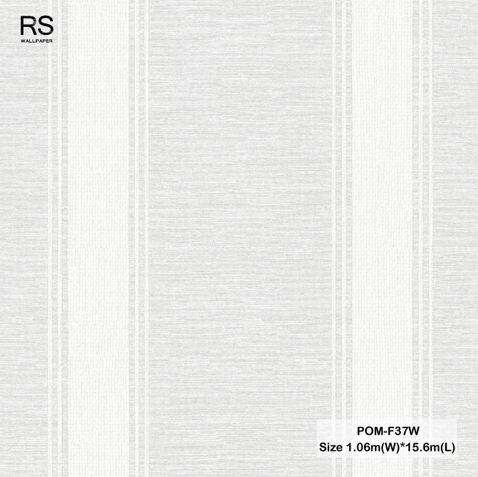 วอลเปเปอร์ลายทาง สีเทาสลับสีขาว POM-F37W