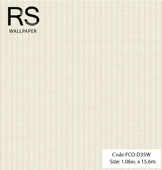 วอลเปเปอร์ลายเส้นช่องห่าง0.7ซม.โทนสีครีม FCO-D35W