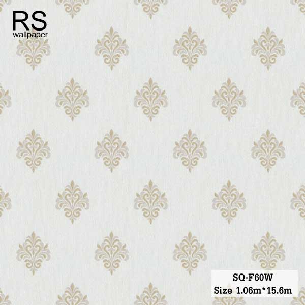 วอลเปเปอร์ ลายหลุยส์คลาสสิค พื้นสีน้ำตาลอ่อน SQ-F60W