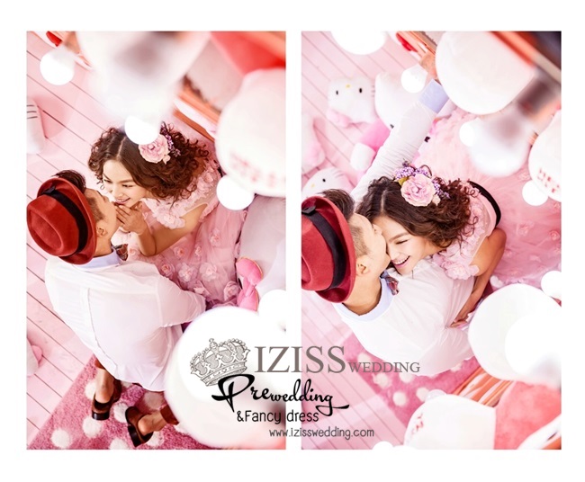 PW064 - **เลิกผลิตค่ะ** ชุดคู่ถ่ายพรีเวดดิ้ง (prewedding dress) & ชุดแต่งงานแฟนซี (Fancy wedding dress)ชายหญิง "ธีมสีชมพู-ขาว"