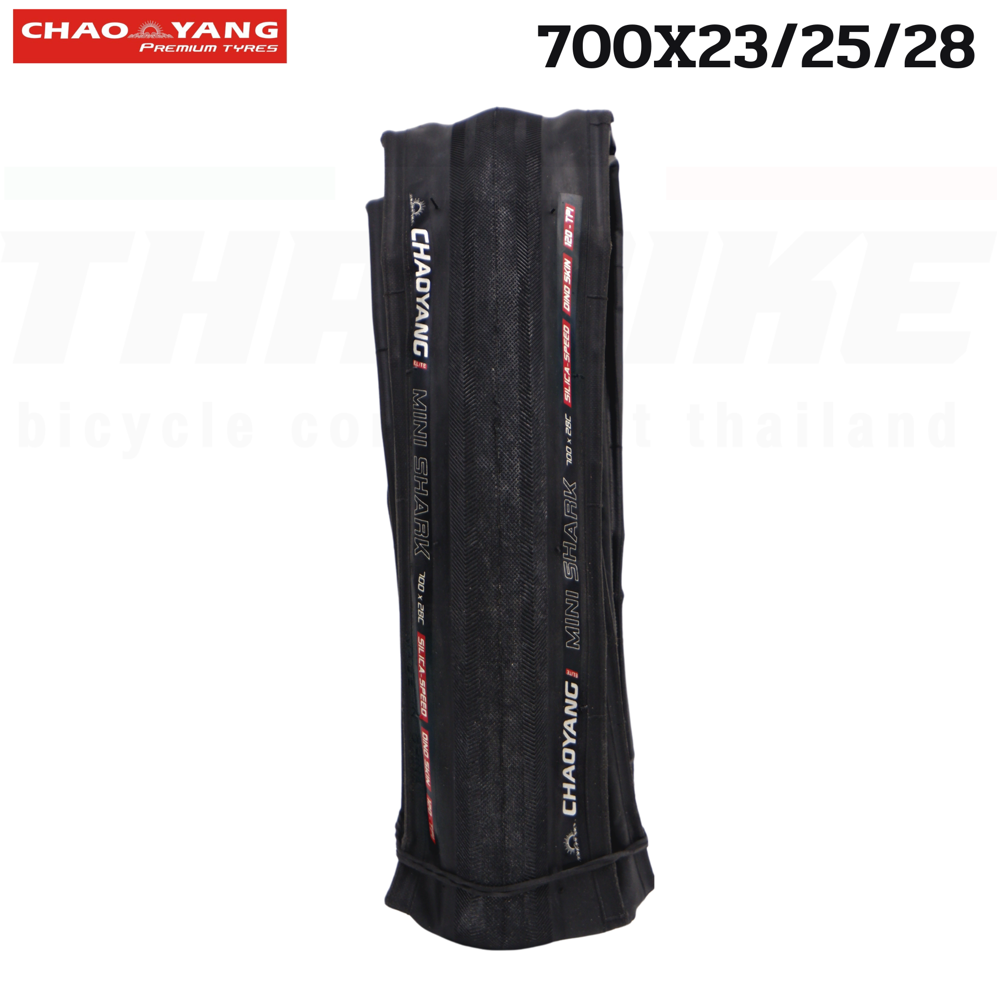 ยางนอกจักรยานเสือหมอบขอบพับ CHAOYANG MINISHARK H457 700X23 700X25 700X28