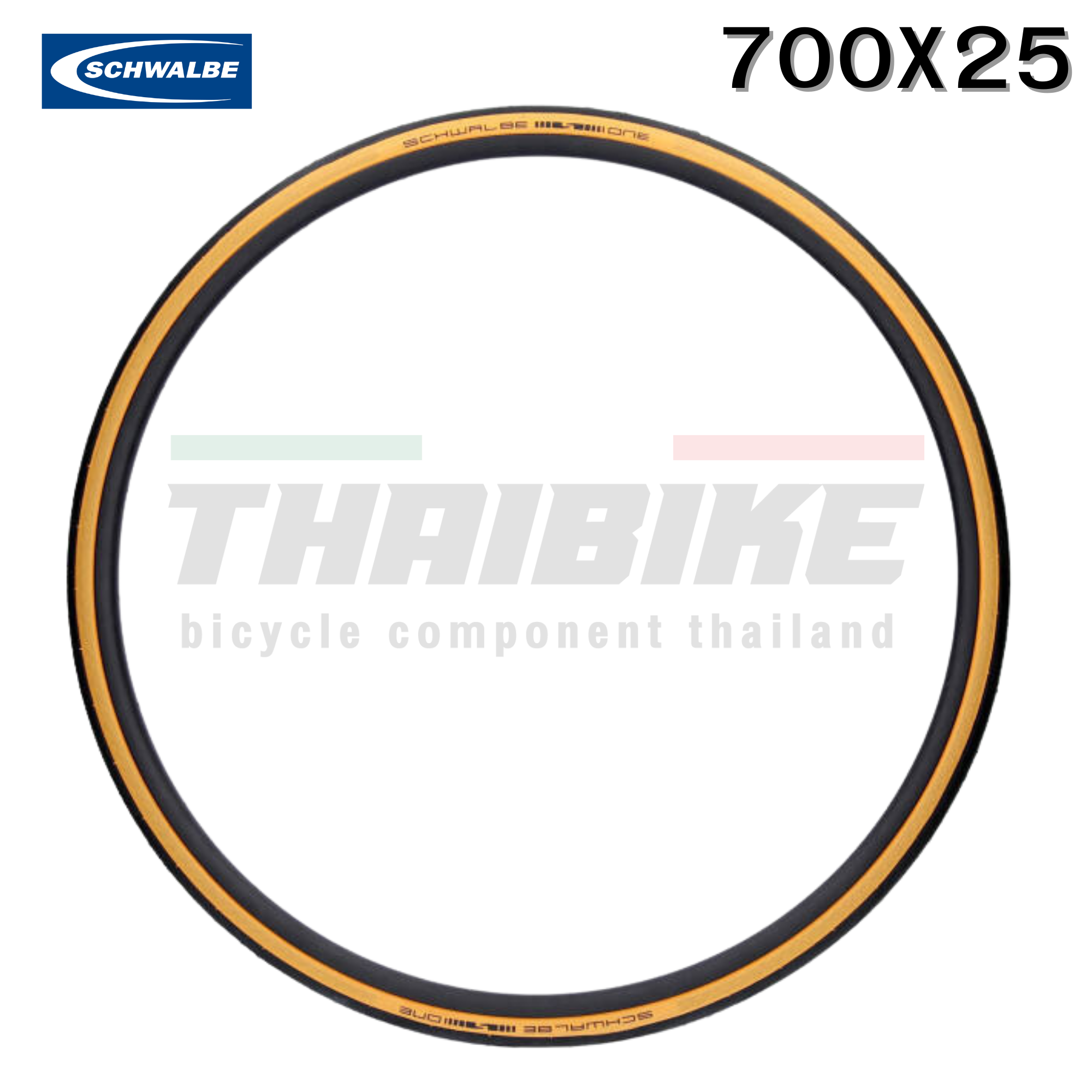 ยางนอกจักรยานเสือหมอบขอบพับ SCHWALBE ONE 700X25 ขอบแก้วสีคลาสสิค