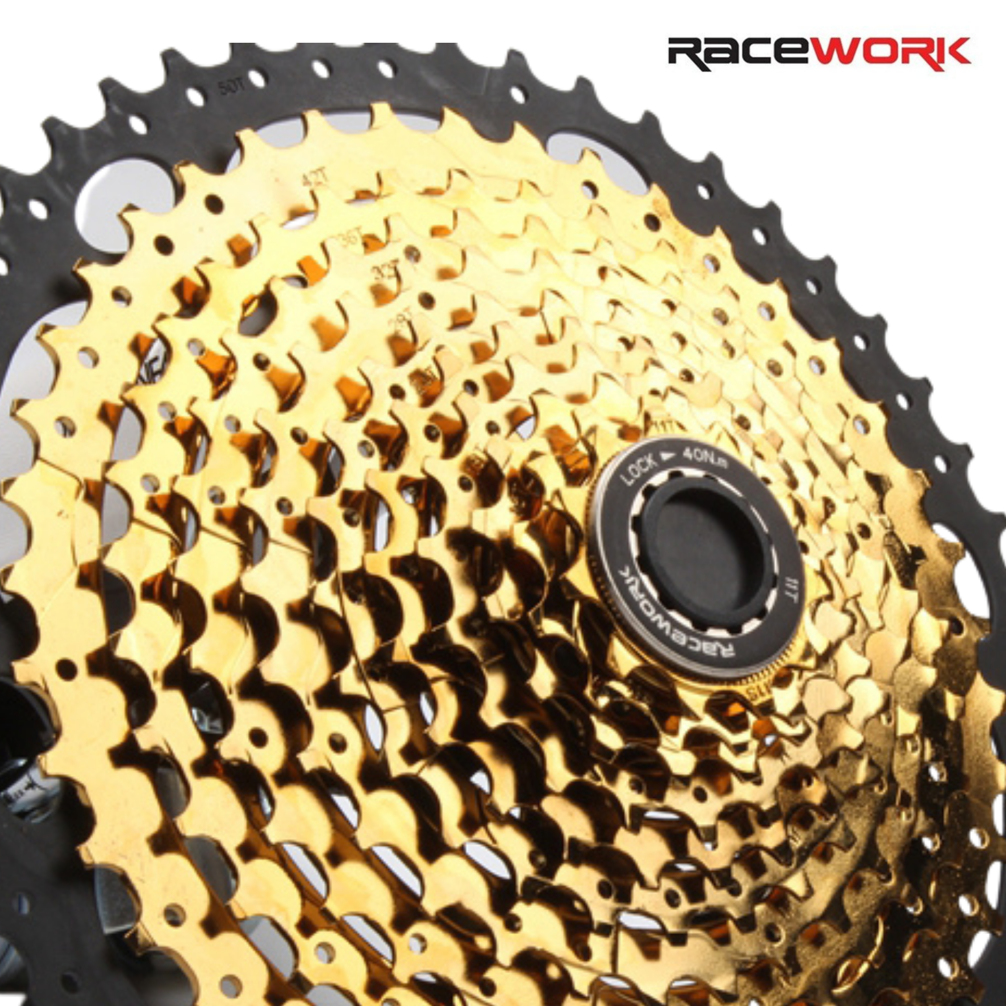 เฟืองจักรยานสีทอง RACEWORK 11SPD ขนาด 11-50T เฟือง 11สปีด