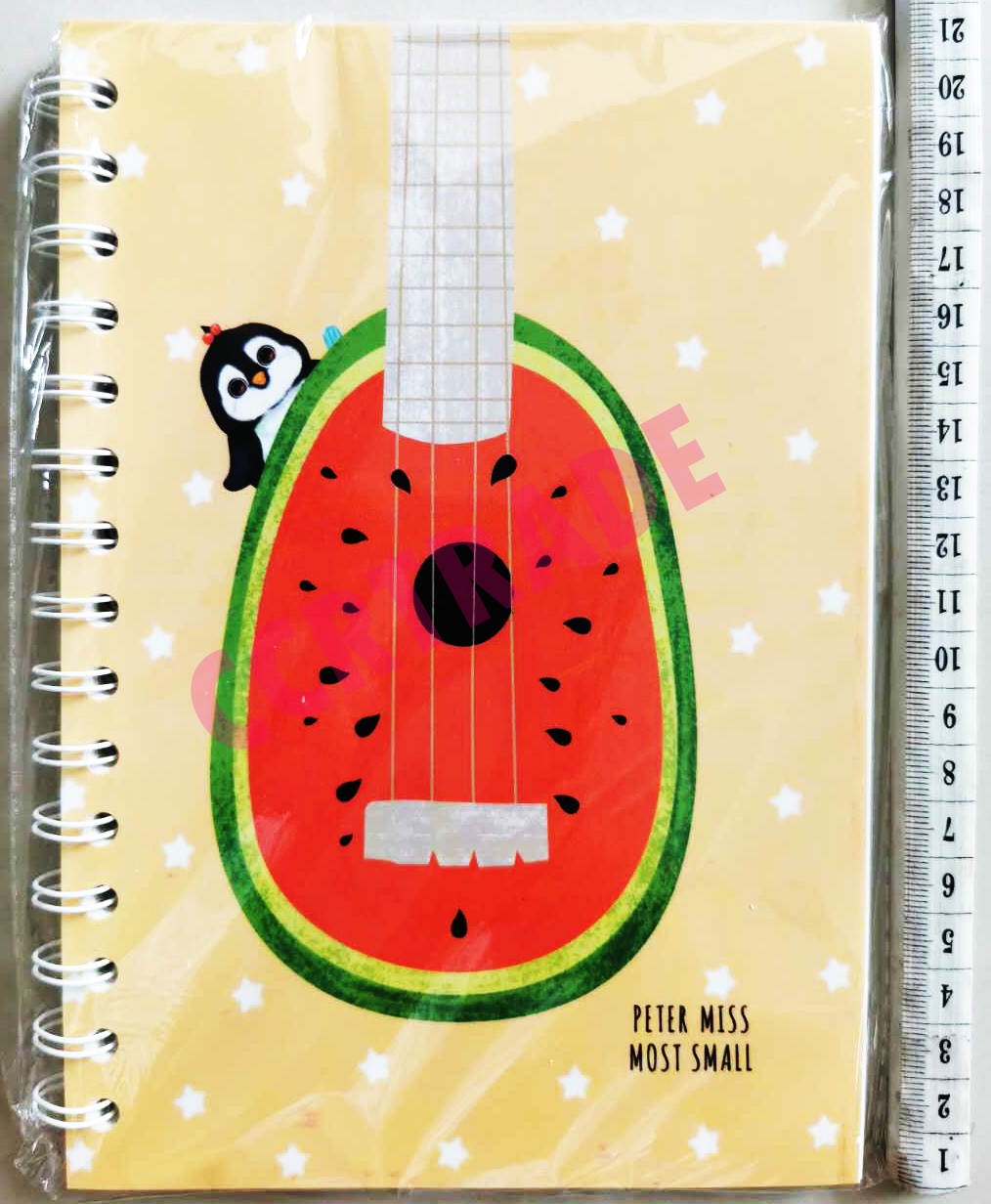 สมุดโน๊ตห่วง อูคูเลเล่ 60 แผ่น(มีเส้น) 14x20 ซม.