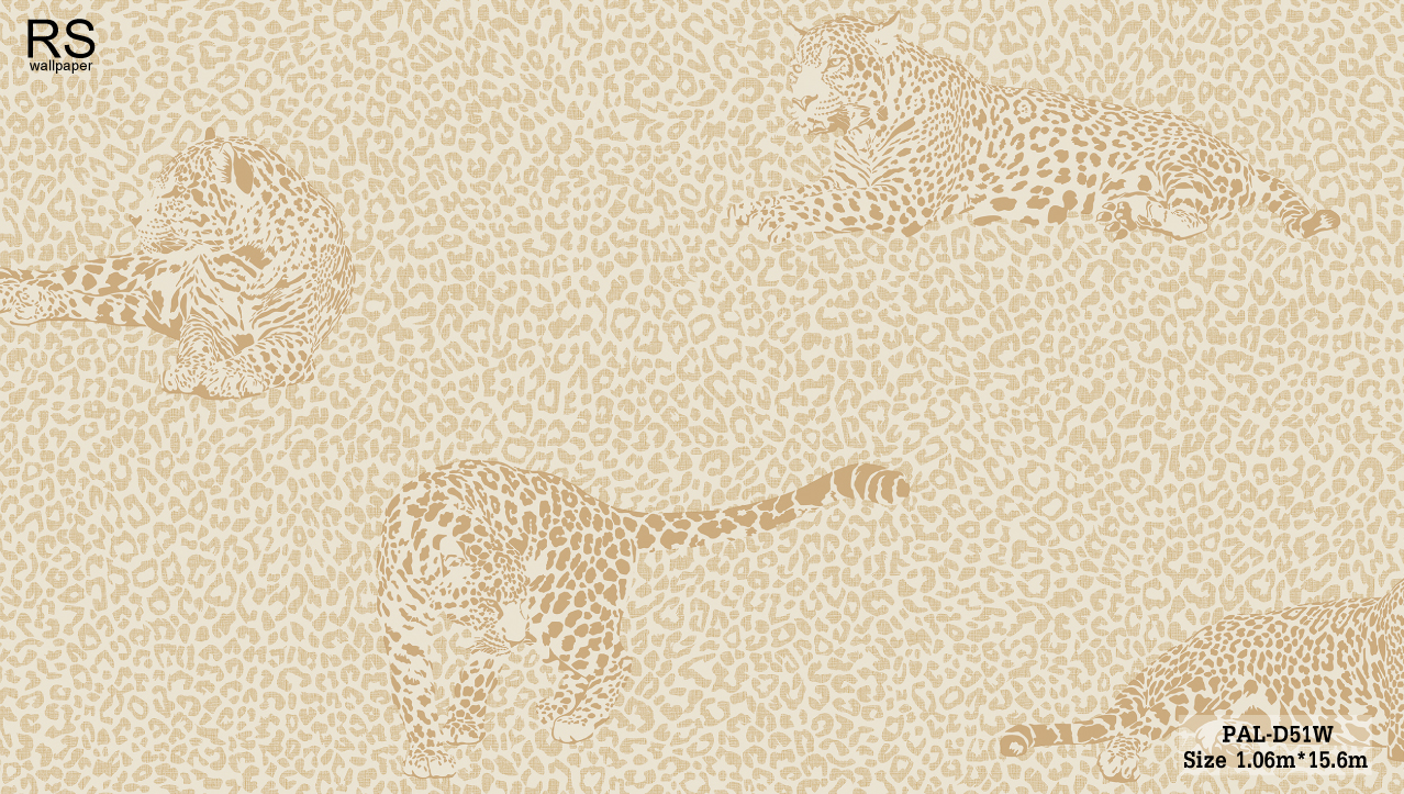 วอลเปเปอร์ ลายหนังJAGUAR เสือจากัวร์ โทนสีน้ำตาล PAL-D51W