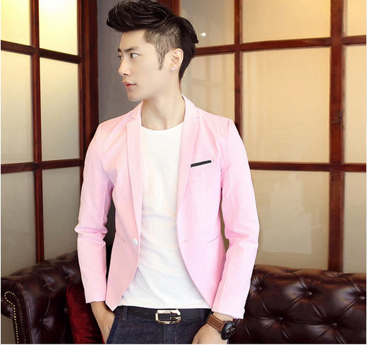 เสื้อสูทแฟชั่น พร้อมส่ง เสื้อสูทตัวสั้น สีชมพู แขนยาว คอปก ผ่าหลัง แขนแต่งกระดุมด้านหลัง กระดุมหน้า ใส่เท่ห์ก็ได้ ใส่ทำงานก็ได้