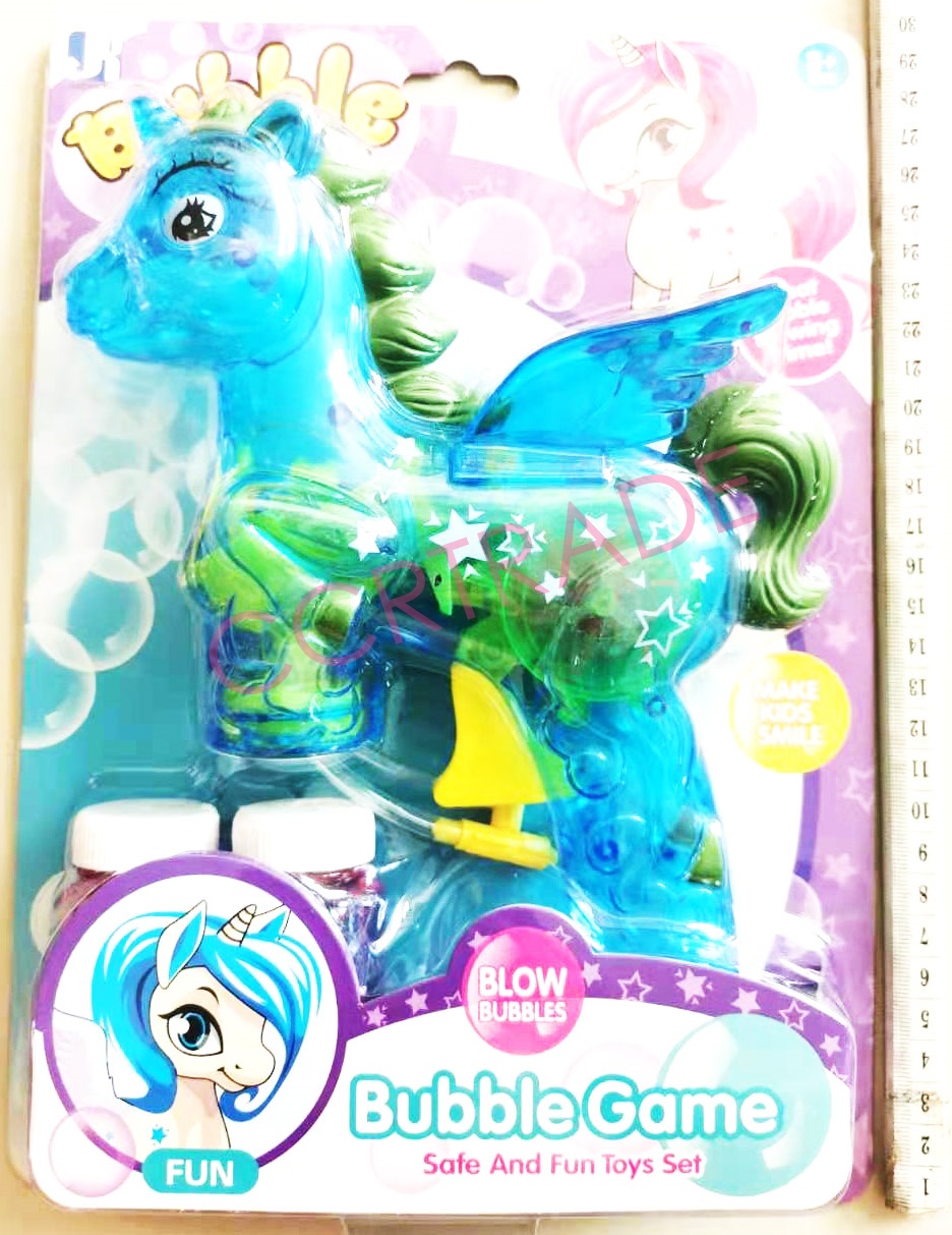 ปืนเป่าฟองยูนิคอร์น+น้ำยา 2 ขวด มีไฟแผง 21x30 ซม.(1x3)