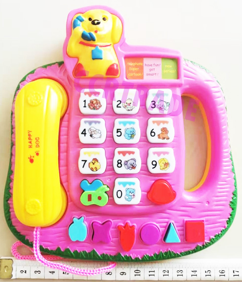 โทรศัพท์การ์ตูน มีเสียง มีไฟกล่อง 17x18 ซม.(1x3)