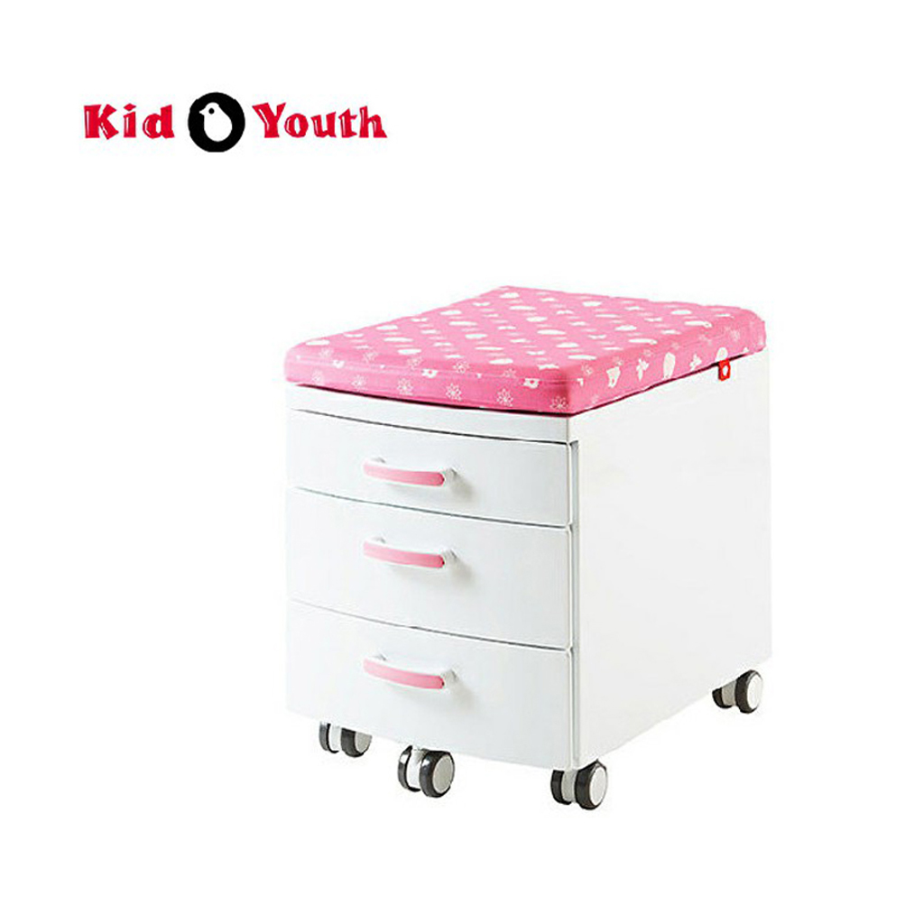 ตู้ลิ้นชัก 3 Drawer cabinet สีชมพู