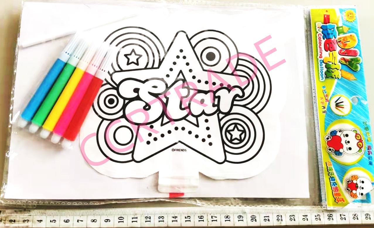 บอลลูนระบายสี 2 ชิ้น+สีเมจิถุง 28 ซม.