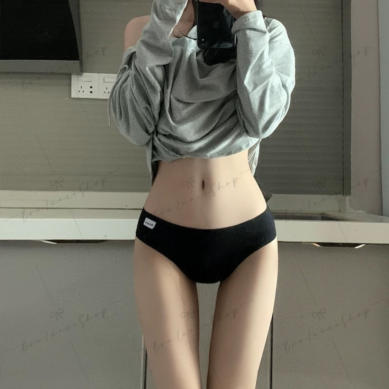 BLS✿199 กางเกงในคอตตอน ผ้าร่องสายฝอ