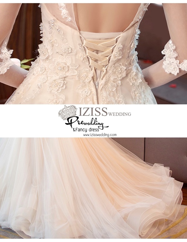 BR358 **พรีออเดอร์**ชุดแต่งงาน&ชุดเจ้าสาวแนวเรียบหรู สีขาวเกรดพรีเมี่ยม น่ารัก สวยโดดเด่นไม่ซ้ำใคร