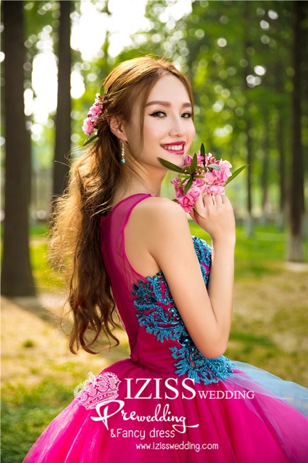 PW166 - Pre order ชุดคู่ถ่ายพรีเวดดิ้ง (prewedding dress) & ชุดแต่งงานแฟนซี (Fancy wedding dress)ชายหญิง "ธีมสีชมพู-ม่วง"