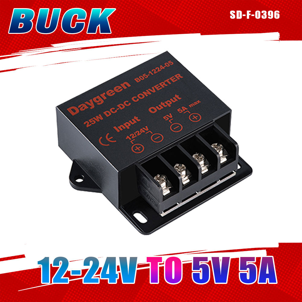 Buck Converter 10-30V to 5V 5A 25W IP68