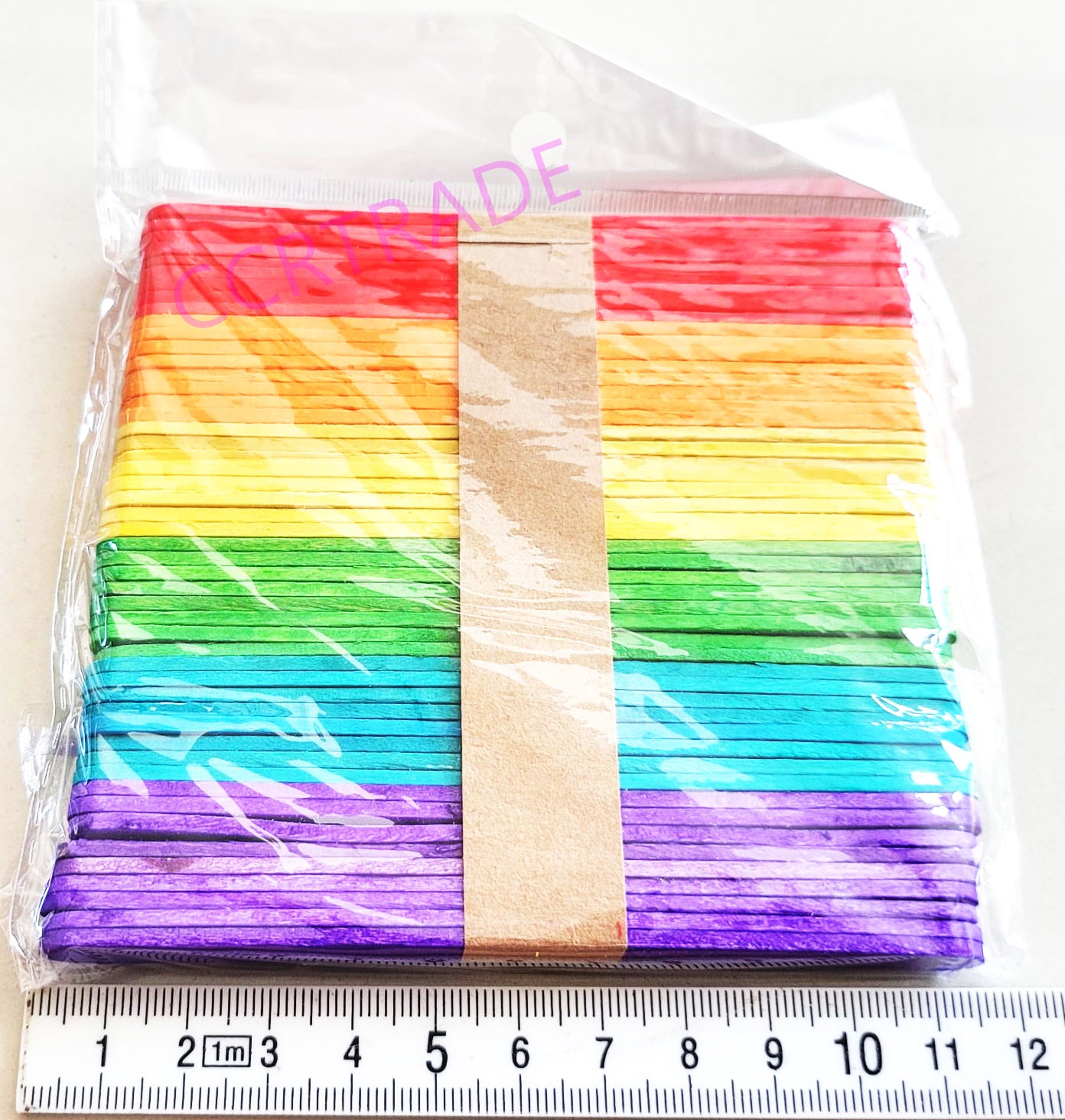 ไม้ไอติม สีสด 50 ชิ้น(10 มิล) 13.5 ซม.