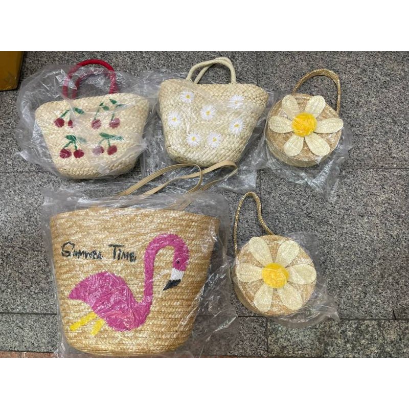 กระเป๋าสาน ดอกเดซี่ ‼️น่ารักมาก‼️ค่าส่งถูก❤️พร้อมส่งจาก กทม