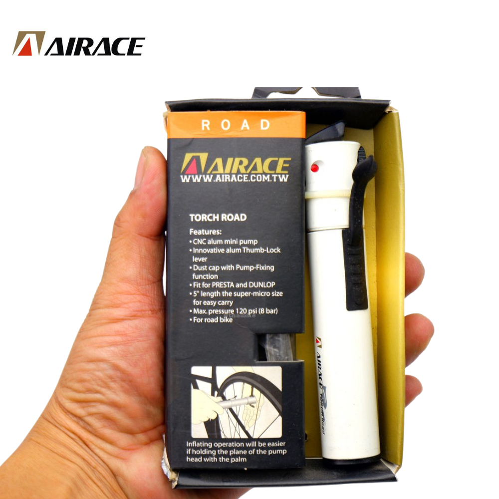 สูบจักรยานแบบพกพา AIRACE TORCH AI-AP ขนาดเล็ก 5 นิ้ว 100 psi (7 bar).