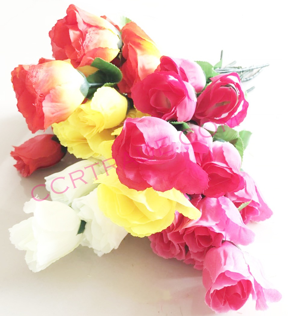 ดอกกุหลาบตูม 7 ดอก ก้านยาว 42 ซม.