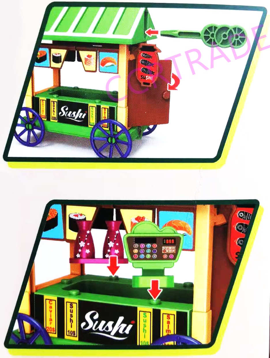 เซ็ทร้านรถเข็นซูชิ DIY กล่อง(งานห้าง) 15.5x26 ซม.(1x3)