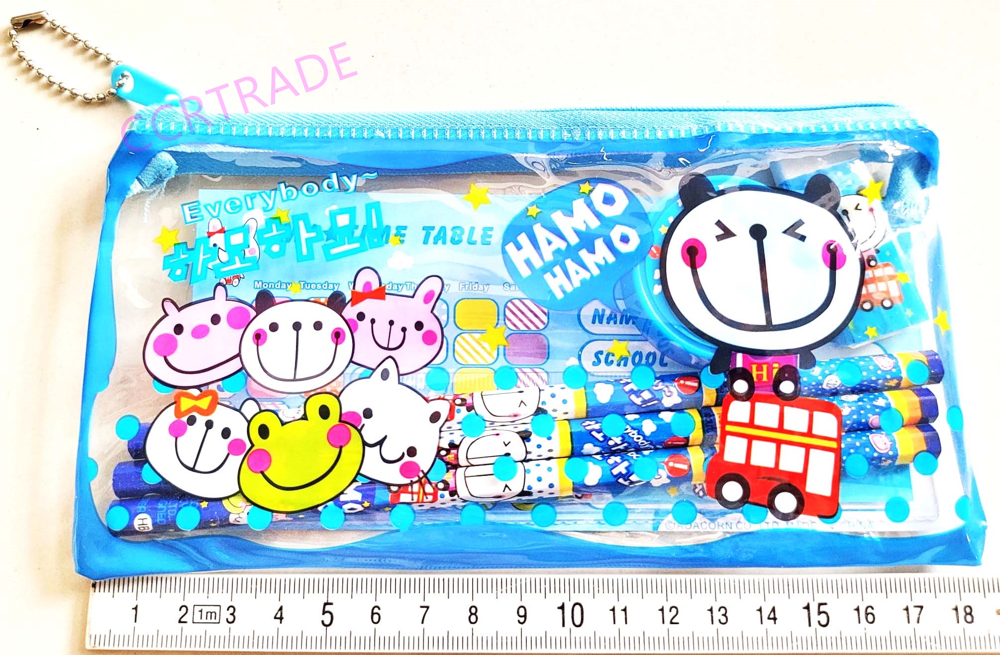 เซ็ทเครื่องเขียน 7 ชิ้นกระเป๋าการ์ตูน 20 ซม.(1x24)