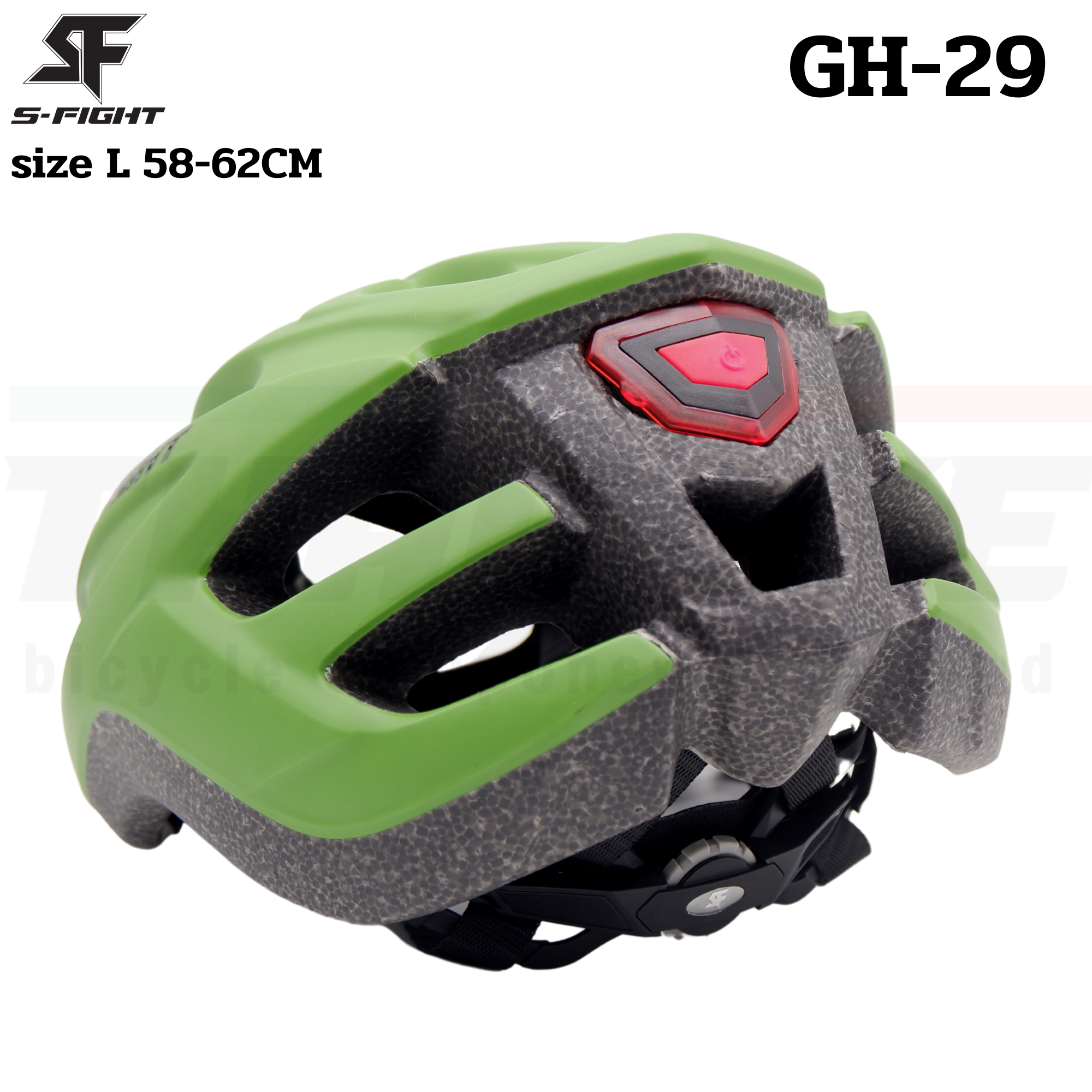 หมวกกันน็อคจักรยาน S-FIGHT GH-29 ขนาด L เหมาะสำหรับรอบศีรษะ 58-62 ซม. ใช้ได้ทั้งจักรยานเสือหมอบและเสือภูเขา.